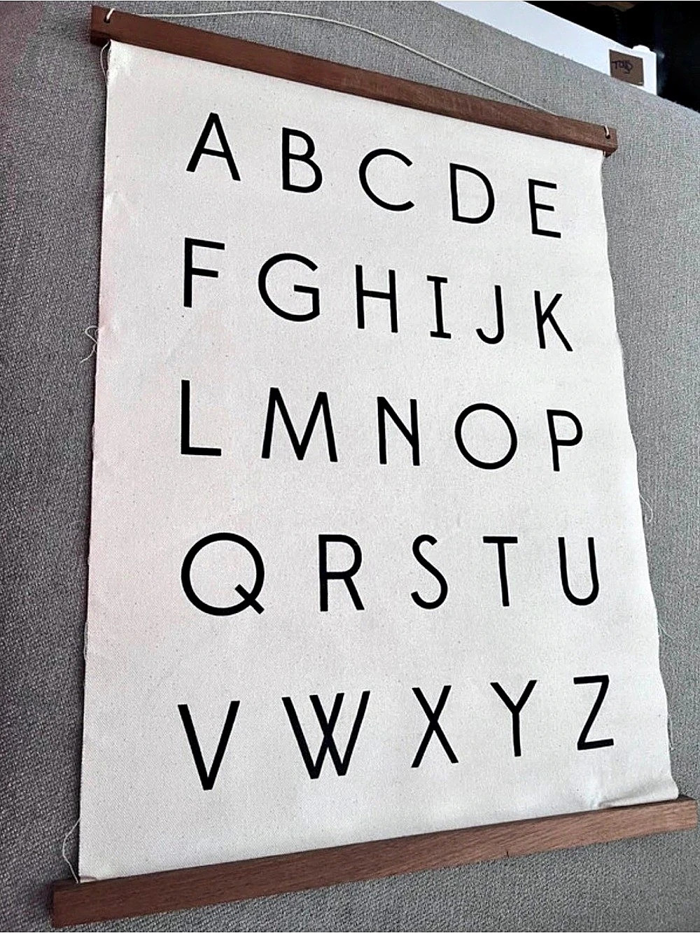 Vintage Style Alphabet Canvas Hanging Wall Art Scroll - Kids Nursery Playroom De